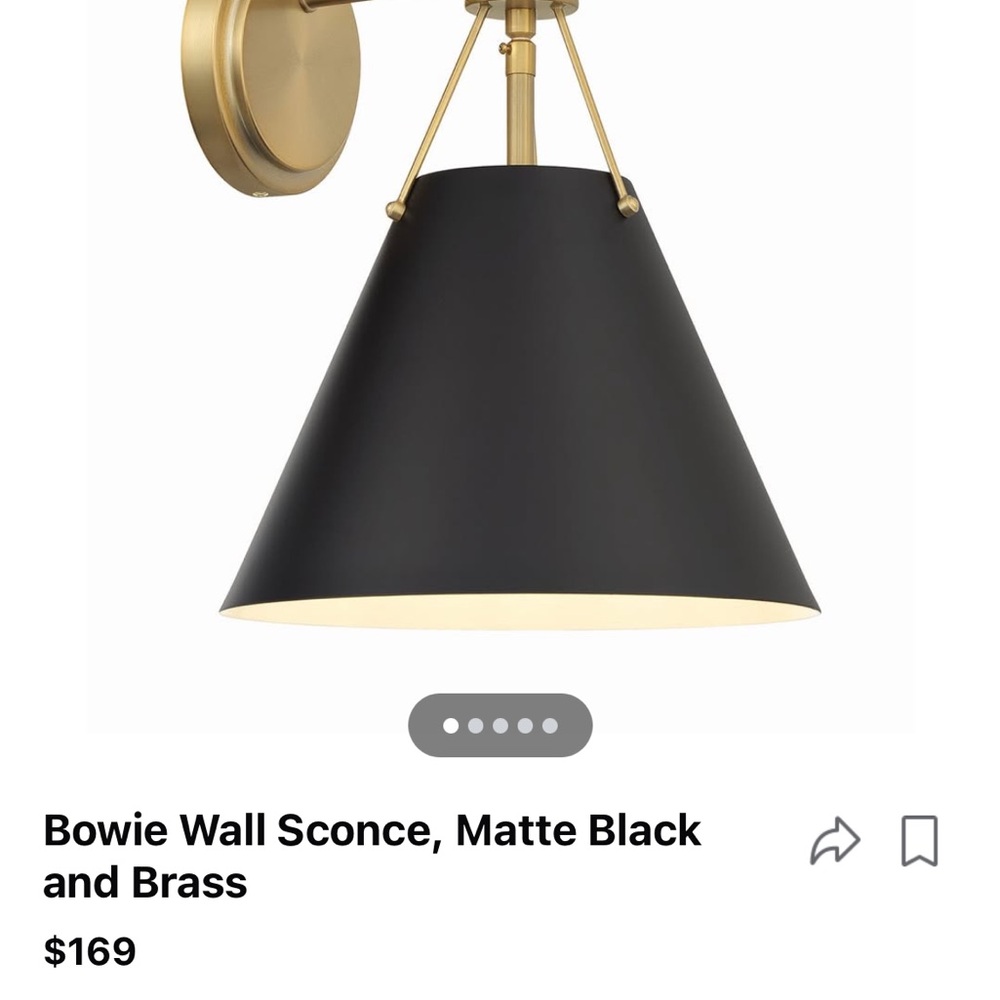 2 Contemporary Black and Brown Wall Light Fixtures